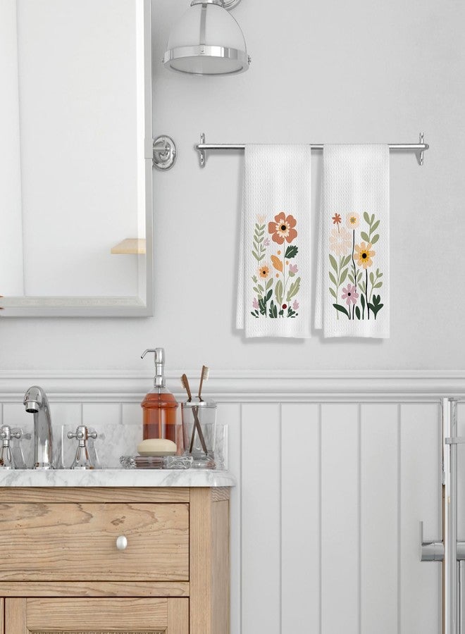 COWEB Cute Floral Hand Towels Set of 2, Wildflower Decorative Hand Towels for Kitchen & Bathroom, 16x24 Inches - Image 4